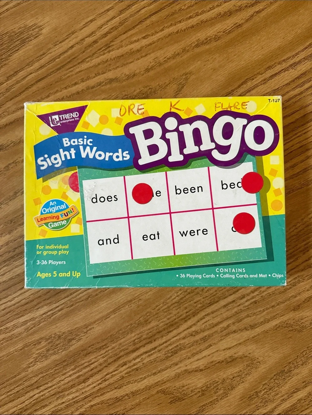 TREND ENTERPRISES BINGO EDUCATIONAL LEARNING SET OF 3 NUMBER ALPHABET SIGHTWORDS